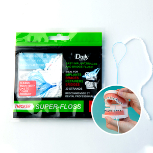 <span class=keywords><strong>Fil</strong></span> <span class=keywords><strong>dentaire</strong></span> orthodontique tissé super flexible, nouveau design, pour soins quotidiens, 30 pièces pré-coupées, Super Floss pour espaces dentaires larges - Product Image 3