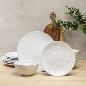 Ensemble de vaisselle alimentaire sans BPA de chine fine pour la maison ensemble de vaisselle blanche de luxe - Product Image 3