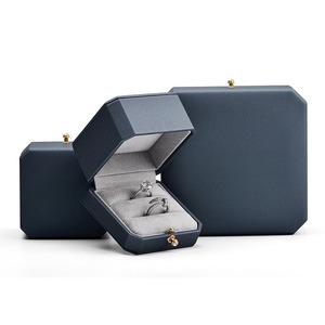 Caja de joyería personalizada, caja de almacenamiento de joyas, caja octogonal para embalaje de joyas, gris oscuro - Product Image 5
