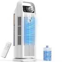 Refroidisseur d'air évaporatif avec réservoir d'eau de 1200 ml, 4 vitesses, brumisateur, ventilateur tour, climatiseur portable avec télécommande