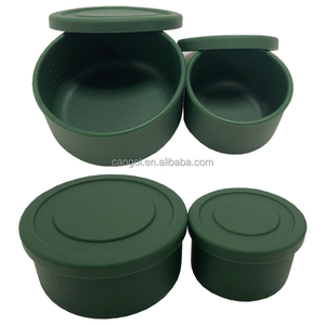 Boîte à <span class=keywords><strong>bento</strong></span> ronde en silicone sans BPA Boîte à lunch en silicone de qualité alimentaire Conteneur de stockage de fruits pour enfants et adultes Boîte à collation - Product Image 1