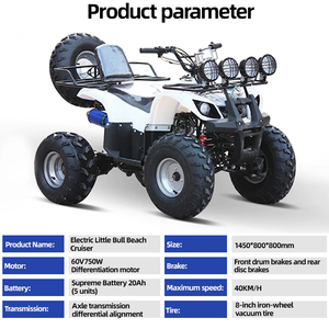 JUNCHI Little Bull Quad Buggy, Cuatro Ruedas, Construcción de Acero, Todoterreno, Transmisión Automática, 60V/48V, 300kg, 1 Año de Garantía - Product Image 2
