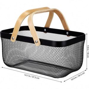 Panier de rangement en maille pour jardin avec poignée, panier de récolte pour jardin, panier de collecte de fruits et légumes en maille - Product Image 2