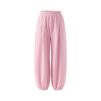 Ensemble décontracté 2 pièces pour femme - Pantalon plissé taille haute avec poches + Haut uni à manches courtes et col rond ample