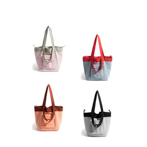 Bolso de mano de nailon impermeable reutilizable con logotipo personalizado bolso de compras bolso de hombro para mujer bolso de diario - Product Image 4