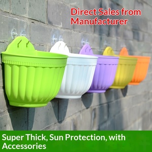 P456 Vaso <span class=keywords><strong>da</strong></span> Fiori Minimalista Semicircolare in Resina <span class=keywords><strong>da</strong></span> Parete per <span class=keywords><strong>Piante</strong></span> Grasse, Colorato, con Gancio per Appendere - Product Image 1