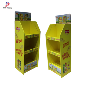 Patatas fritas Publicidad POP Retail Snacks Estante de cartón Soporte de exhibición para alimentos inflados Papel Estante de piso Soporte Estante de supermercado - Product Image 2