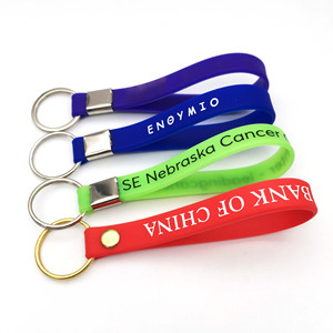Custom Silicone Keychain <strong>Wristlet</strong> in Bulk Glow-in-the-Dark Soft Rubber Key Ring Charm Custom Promotional for Bag Business Gift - Product Image 3