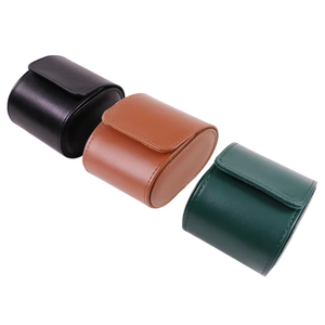 Custom Logo Luxury Saffiano Leather Single Watch <b>Roll</b> Case Portable Travel Wristwatch Storage Organizer <b>Box</b> - Product Image 4