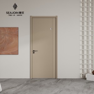 דלת פנים MDF פרימיום בגימור עץ, בידוד אקוסטי, עיצוב מינימליסטי, מסגרת לפרויקטים של חדרי אמבטיה וחדרי שינה ביתיים - Product Image 3