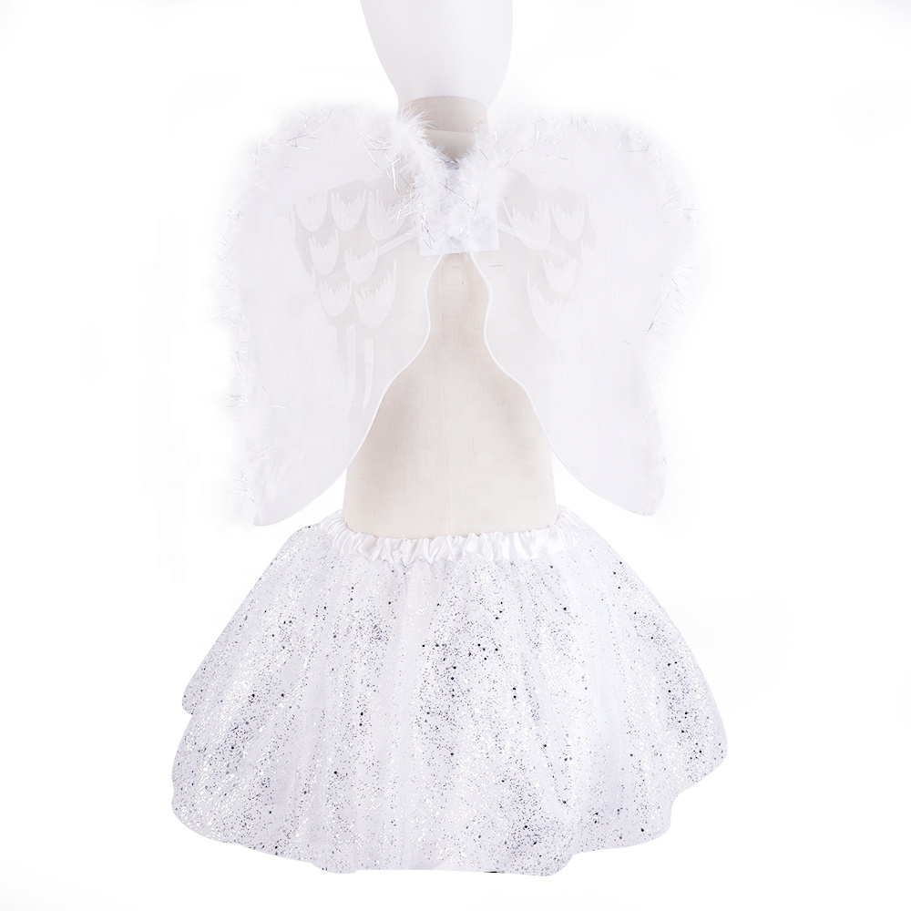 White Colour Baby Angel Clothes Baby Girls Angel Costume White Angel  Cosplay Tutu Dress Sets