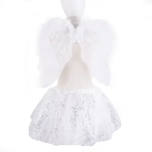 Baby Girls Angel Costume White Angel Cosplay Tutu Dress Sets Outfit Angel Fancy Dress Up