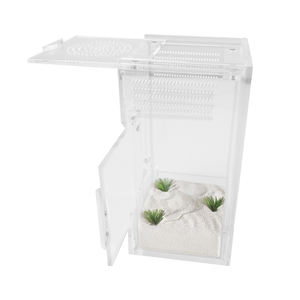 Boîte écologique pour animaux de compagnie et reptiles, en acrylique transparent avec éclairage LED, ouverture coulissante à grand volume, moderne et personnalisée, perforée - Product Image 4