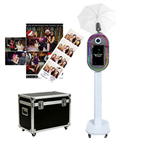 Smart Touch Screen 15.6inch Mirror Photo Booth Instant Print&Online Sharing Selfie DSLR Photo Booth Events Flight Case Packaging