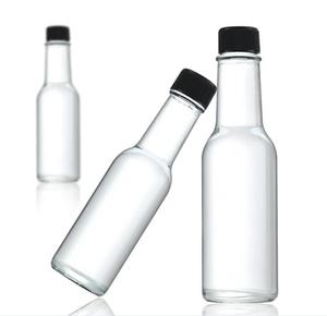 Mejor venta Capot 150ML pequeño cilindro de vidrio de borosilicato vacío salsa picante y botella de Ketchup con tapas de plástico - Product Image 2