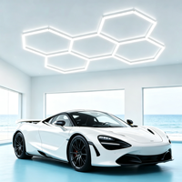 Lumière LED hexagonale modulaire en forme de nid d'abeille avec protection IP54, 6500K, profil en aluminium, pour lavage de voitures, garage, esthétique automobile, éclairage de plafond