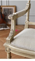 Fauteuil d'appoint en bois sculpté rétro Yicheng, fauteuil de loisirs vintage pour studio photo, gîte et salon