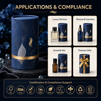 Caja de Regalo Redonda de Cartón con Tapa, Tubo de Papel Rígido de Tamaño Personalizado para Perfume, Cosméticos, Velas, Té, Café