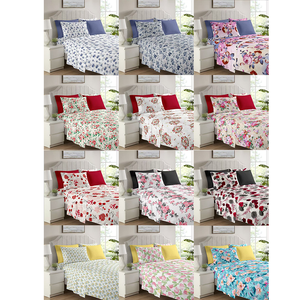 Ensemble de draps de lit <span class=keywords><strong>pas</strong></span> <span class=keywords><strong>cher</strong></span> de 6 pièces, ensemble de draps ajustés au toucher doux pour 3 personnes, ensemble de draps de lit de 6 pièces avec 4 taies d'oreiller - Product Image 2