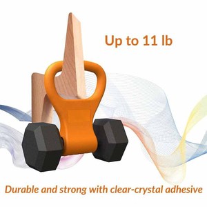 Estante de almacenamiento de papel higiénico de madera de haya, montado en la pared, sin necesidad de taladrar, soporte de rollo de papel higiénico de madera para baño. - Product Image 4