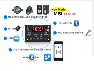 DC5V/12V coche nuevo reproductor de MP3 placa decodificadora WMA TF FM Radio MÓDULO DE Audio - Product Image 4