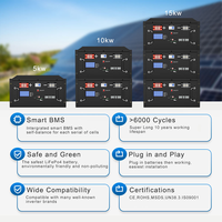 Système de stockage d'énergie solaire domestique monté sur rack, batterie lithium LiFePO4 51,2 V 100 Ah 200 Ah 5 kWh 10 kWh, alimentation de secours, BMS CAN, garantie 5 ans