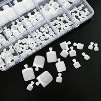 150 faux ongles courts carrés à bout français, couleur nude avec bord blanc, couvrance totale, 15 tailles, réutilisables, en acrylique, pour usage quotidien