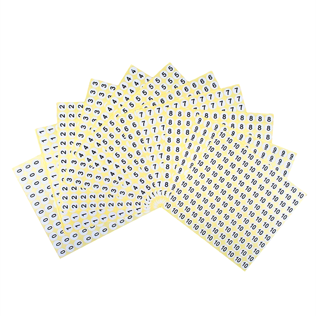 Wholesale Custom Cheap Round White Serial Number Stickers Arab Number Size Label Size Sticker for Sale