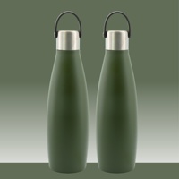 Bouteille d'eau pétillante 600 ml en forme de cola, intérieur en acier inoxydable 304, sans plastique, pour porte-gobelet de voiture et porte-bidon de vélo