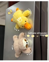 Autocollant de réfrigérateur en peluche personnalisé, poupée tortue en peluche, compagnon de table pour bébé, jouet créatif, aimant décoratif attrayant