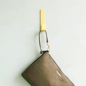 Brass <b>Wall</b> Hooks Rectangle Shape 3kg Load Capacity <b>Wall</b> Mounted For Entryway Door <b>Coat</b> <b>Rack</b> Hook Textured Brass Color - Product Image 2