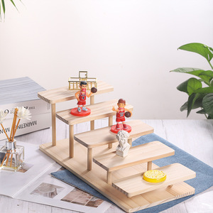 Factory direct supply of wooden eyeglasses display racks, <b>pine</b> wood figurine storage racks, solid wood multi-layer desktop - Product Image 2
