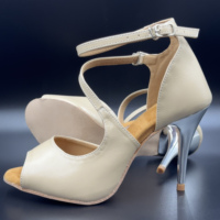 LUOQIAO S038 Chaussures de danse latine et tango argentin professionnelles pour femmes, en cuir verni léger, nouvelle collection 2026, semelle en cuir de vachette, 7,5 cm 8,5 cm