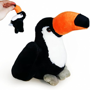 Juguete de peluche de tucán personalizado Yingii con boca grande, ligero, Mini pájaro de peluche negro, juguete de peluche para decoración de mochila - Product Image 1