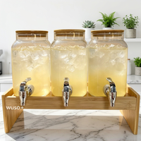 Wuso – Bouilloire en verre borosilicate classique, jetable, résistante à la chaleur, écologique, sécurisée pour l'eau bouillante, avec couvercle