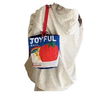 Cute Painterly Art Print Canvas Portable Bucket Tote <b>Bag</b> Handheld Fun Colorful Small Children <b>Kids</b> Snacks - Product Image 5