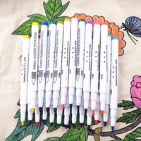 12 couleurs Non Toxique Design Professionnel Aquarelle Art Marqueur Stylo Ensemble pour Artiste Enfants Enfants Dessin Peinture