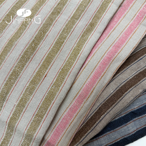Tissu en <span class=keywords><strong>lin</strong></span> 100% à <span class=keywords><strong>rayures</strong></span> chevrons en <span class=keywords><strong>lin</strong></span> européen, teint en fil, rétro, tissé, délavé au sable, pour vêtements - Product Image 5