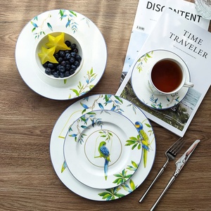 Assiette à steak et assiette à soupe en porcelaine fine de style pastoral américain pour la maison - Product Image 6