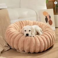 Lit rond en peluche pour grands chiens, chaud pour l'hiver, classique, dessin animé, lavable, disponible toute l'année