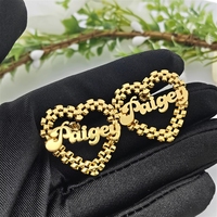 Dropshipping Aangepaste naam Rollie Band Luxe hoepeloorbellen Personaliseer hartvormige hoepel voor vrouwen CE-certificaat Valentijnsdagcadeau