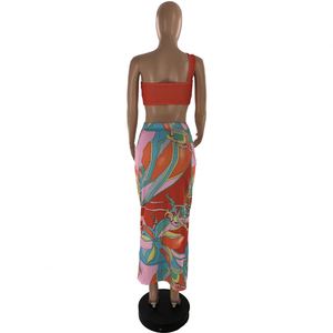 Vêtements d'été <span class=keywords><strong>Piece</strong></span> Tube Top Trending Floral Pencil Beach Wrap 2 Pc Skirt Print Women 2-Pieces Set - Product Image 4