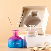 Bouteilles de diffuseur à roseaux en verre vides de 100 ml et 200 ml, vente en gros, rondes, de luxe, pour aromathérapie, pot de parfum d'intérieur, personnalisables, OEM, directement de l'usine