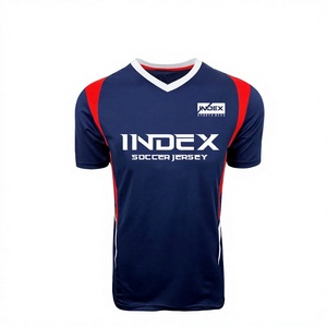 Maillot de football INDEX pour homme, col en V, manches courtes, sublimation, polyester respirant, coupe athlétique, toutes saisons - Product Image 1