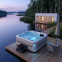 Jacuzzi de Hidroterapia, Bañera de Hidromasaje para Cuatro Personas, Bañera de Acrílico Lucite