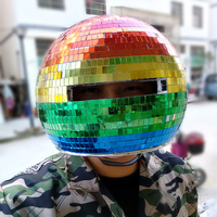 Usine En Gros Club Dj Ktv Accessoires De Fête Coloré arc-en-ciel Accessoire Silencieux Disco Verre Miroir Boule Chapeau