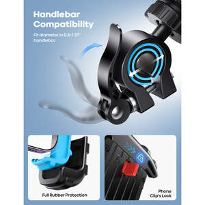 Lamicall BM02 Adjustable <b>Bike</b> <b>Phone</b> <b>Holder</b> Safety Lock Bicycle <b>Phone</b> Mount Stable <b>Phone</b> <b>Holder</b> for <b>Bike</b> Handlebar 4.7-6.8 Inch - Product Image 6