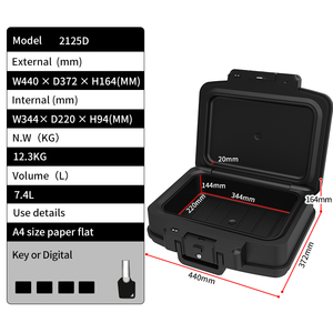 Guarda 2125d A4 kích thước không thấm nước chống cháy tài liệu an toàn hộp với khóa kỹ thuật số và chìa khóa - Product Image 4