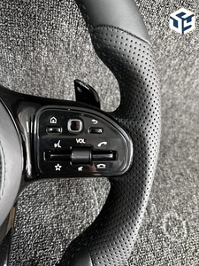 Volante per Auto in Pelle Nera con Modifica a Foro Completo per Mercedes Benz <span class=keywords><strong>C</strong></span> GLC E S CLS <span class=keywords><strong>AMG</strong></span> - Product Image 4