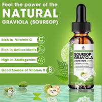Gouttes liquides de corossol (graviola) OEM, antioxydant naturel, soutien cellulaire, régénération, stimulation immunitaire, multivitamines riches, pour adultes, 60 ml